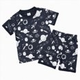 thumbnail image 1 of TOWED22 Toddler Baby Boy Summer Outfit Trucks Letters Short Sleeve T-shirt Top Elastic Waist Shorts Set Summer Outfit 2Pcs(Navy,3-4 Y), 1 of 9