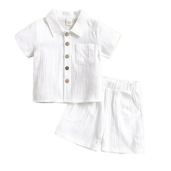 TOWED22 Toddler Baby Boys 2T 3T 4T Summer Outfits 2Pcs Set Dinosaur Print Short Sleeve Tee and Casual Shorts(White,6-7 Y)