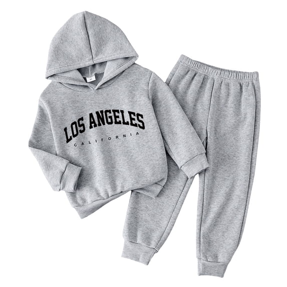 TOWED22 Toddler Baby Boys Clothes Letter Printed Hoodie Sweatshirt Tops+ Long Pants 2PCS Outfits Set,Grey,5-6 Y