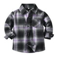 thumbnail image 1 of TOWED22 Toddler Baby Boys Girl Plaid Jacket Flannel Shirt Fall Little Kids Long Sleeve Button Plaid Shacket Tops(Purple,6-12 M), 1 of 7