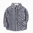 thumbnail image 1 of TOWED22 Toddler Baby Boys Plaid Flannel Shirt Long Sleeve Button Down Shirts Fur-Lined Jacket Shirt Winter Fall Tops Clothes,Black,12-14 Y, 1 of 4