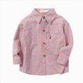 thumbnail image 1 of TOWED22 Toddler Baby Boys Plaid Flannel Shirt Long Sleeve Button Down Shirts Fur-Lined Jacket Shirt Winter Fall Tops Clothes,Light Pink,12-14 Y, 1 of 4