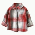 thumbnail image 1 of TOWED22 Toddler Baby Boys Plaid Flannel Shirt Long Sleeve Button Down Shirts(Red,3-4 Y), 1 of 7