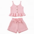 thumbnail image 1 of TOWED22 Toddler Baby Cute 2pcs Summer Outfits Sleeveless Tank Top Tee and Shorts Lovely Casual Sets Clothing(Pink,2-3 Y), 1 of 8