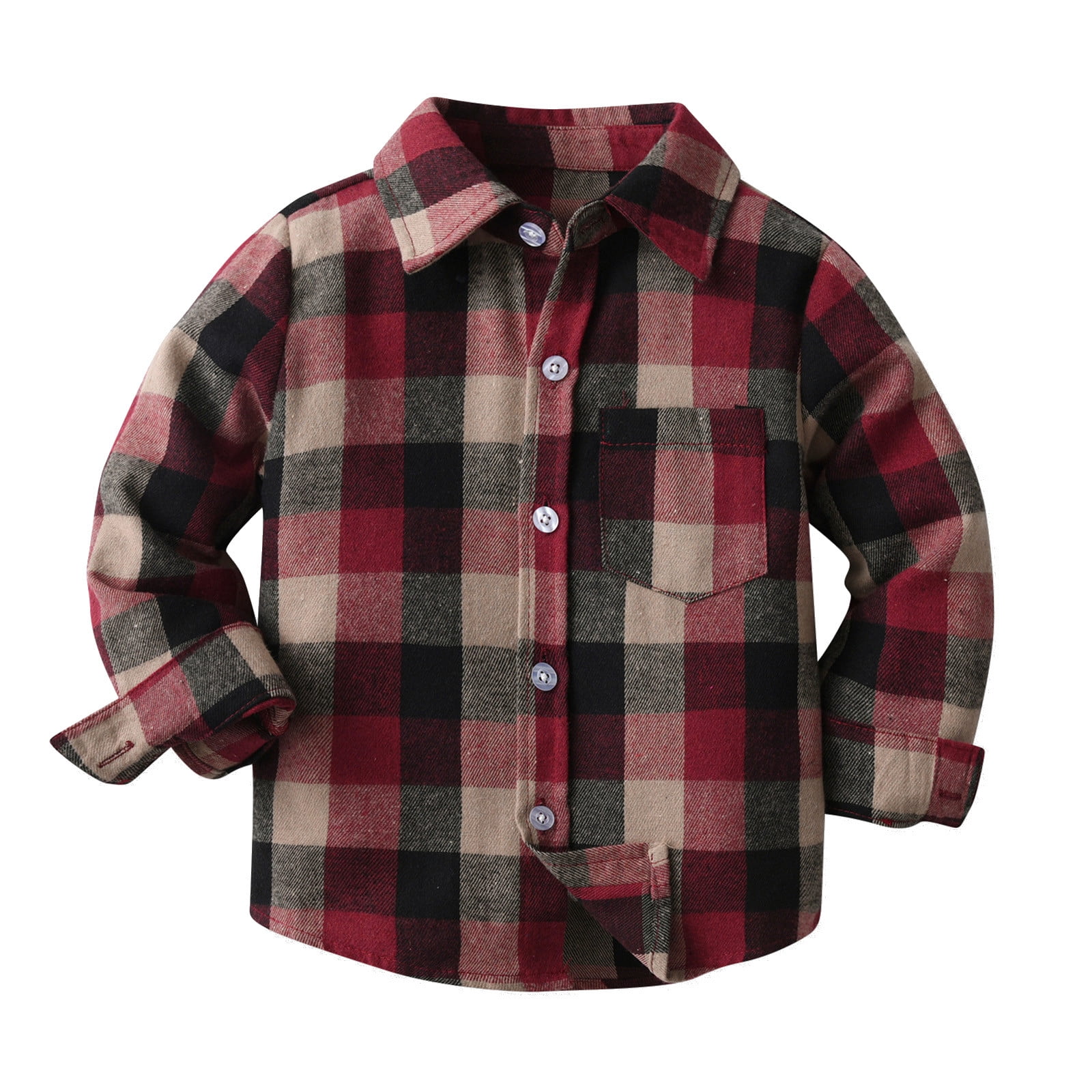 TOWED22 Toddler Baby Flannel Plaid Jacket Boy Girl Long Sleeve Coat ...