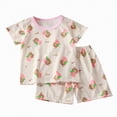 thumbnail image 1 of TOWED22 Toddler Baby Girl 2PCS Embroidered Short Sleeve Tops Elastic Waist Shorts Outfits Set(Pink,6-7 Y), 1 of 4