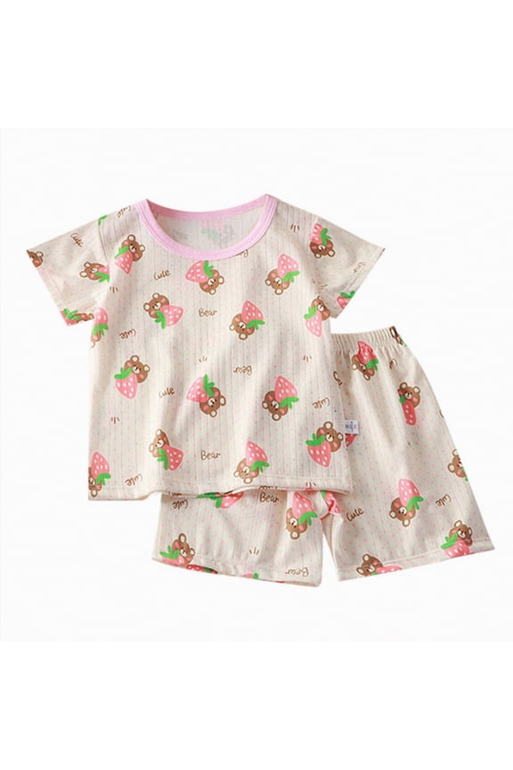 Toddler Baby Girl 2PCS Embroidered Short Sleeve Tops Elastic Waist Shorts Outfits Set(Pink,6-7 Y)