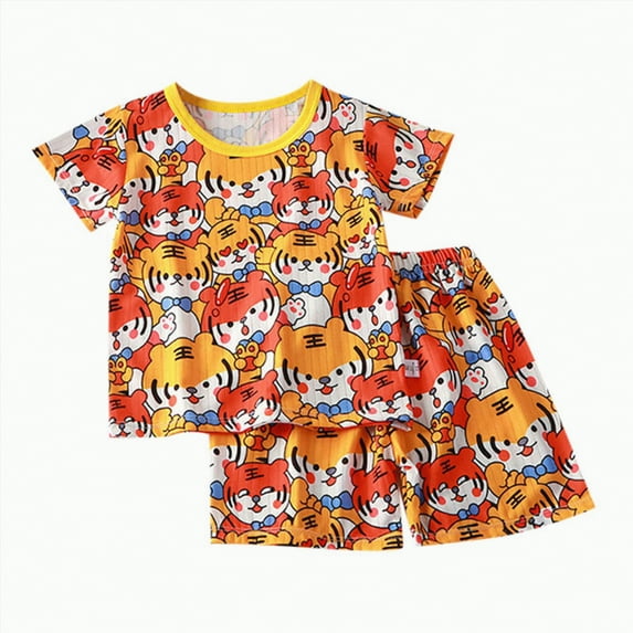 TOWED22 Toddler Baby Girl 2PCS Embroidered Short Sleeve Tops Elastic Waist Shorts Outfits Set(Yellow,6-12 M)