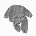 thumbnail image 1 of TOWED22 Toddler Baby Girl Boy Clothes Fall Winter Outfits Long Sleeve Sweatshirt and Pants Set Zip Shirt Pants Sets 2pcs Casual Clothing(Light Gray,3-4 Y), 1 of 4