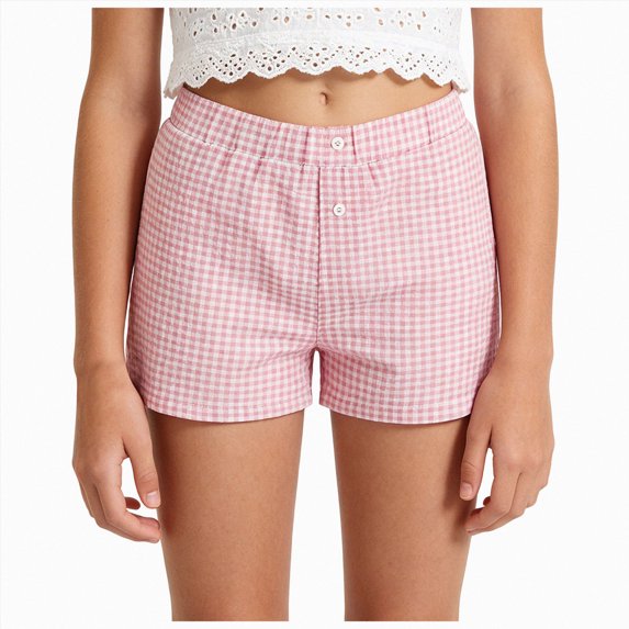 TOWED22 Toddler Baby Girl Boy Gingham Shorts Infant Plaid Seersucker Casual Elastic Waist Shorts Pants Bottoms Summer(Pink,11-12 Y)