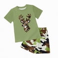 thumbnail image 1 of TOWED22 Toddler Baby Girl Boy Summer 2pcs Outfit Trendy Graphic Short Sleeve Crewneck T-Shirt Tee Elastic Waist Shorts Set Clothes(Green,2-3 Y), 1 of 6