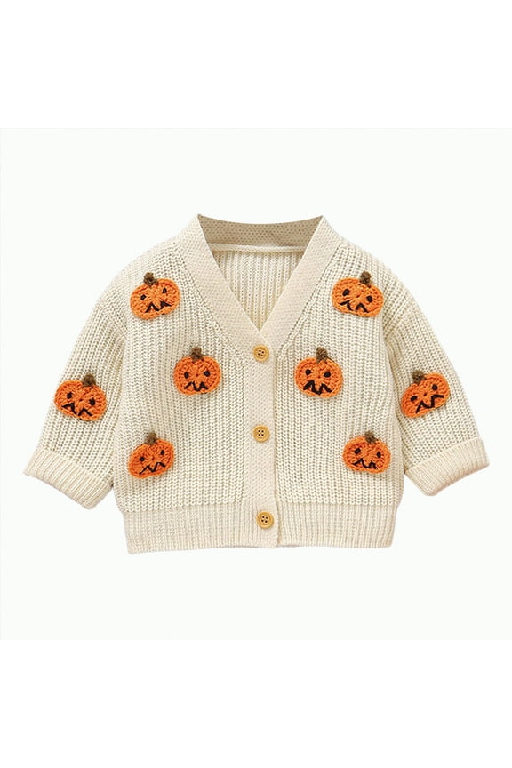 Toddler Baby Girl Cardigan Goose Embroidery Knit Sweater Long Sleeve Button Down Knitwear Kids Fall Winter Coat(Beige,2-3 Y)
