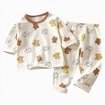 thumbnail image 1 of TOWED22 Toddler Baby Girl Clothes Outfits Long Sleeve Crewneck Sweatshirt and Joggers Pants 2 Piece Set Fall Winter(Beige,5-6 Y), 1 of 6