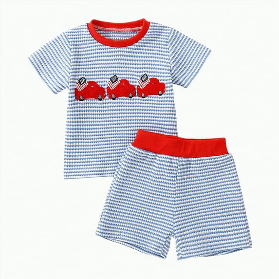 TOWED22 Toddler Baby Girl Clothes Outfits,Summer Ruffle Ribbed Flower T Shirt Shorts Set Clothes for Girls(Light Blue,2-3 Y)