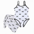 thumbnail image 1 of TOWED22 Toddler Baby Girl One Piece Swimsuit Print Fly Sleeve Ruffle Trim Bathing Suit Summer Rash Guard Beachwear White,8-9 Y, 1 of 7