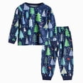 thumbnail image 1 of TOWED22 Toddler Baby Girl Outfits Ruffle Long Sleeve Print Tops + Flare Pants Set Toddler 2Pcs Fall Winter Clothes Size:5-6 Y,Color:Blue, 1 of 5
