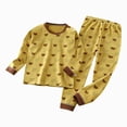 thumbnail image 1 of TOWED22 Toddler Baby Girl Outfits Set Long Sleeve Crewneck Sweatshirt + Joggers 2 Piece Clothes Fall Winter Cute(Yellow,11-12 Y), 1 of 4