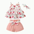 thumbnail image 1 of TOWED22 Toddler Baby Girls Clothes Summer Outfits Fruit Print Bow Camisole Top and Casual Shorts 2-piece Summer Clothing Set(Blazer,9-12 M), 1 of 9