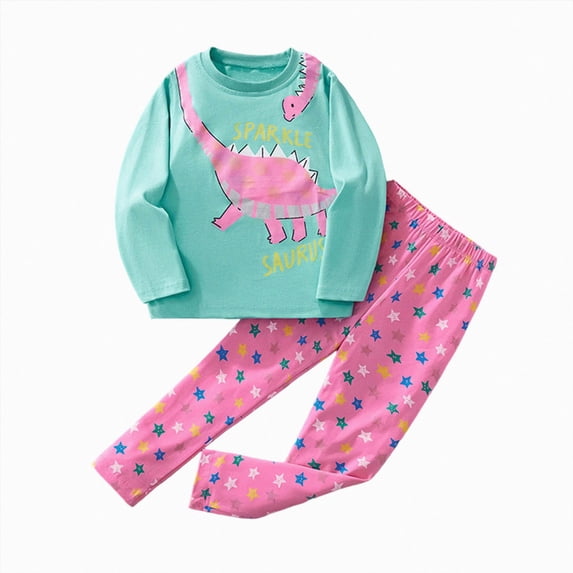 TOWED22 Toddler Baby Girls Outfit Long Sleeve Cute Graphic Top and Flared Pants Sets 2Pcs Infant Fall Winter Animal Clothes,Mint Green,7-8 Y
