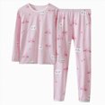 thumbnail image 1 of TOWED22 Toddler Baby Girls Outfits Ribbed Long Sleeve Ruffle Hem Tops + Flared Pants Sets 2Pcs Infant Fall Winter Clothes,Pink,9-10 Y, 1 of 6