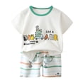 thumbnail image 1 of TOWED22 Toddler Baby Girls Summer Clothes Smocked Short Sleeve T-Shirt Tops Ruffled Plaid Short Sets Cute Outfits 2Pcs White,6-9 M, 1 of 3
