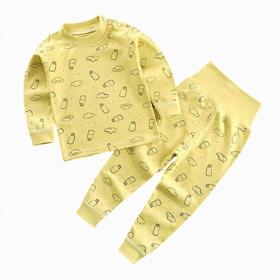 TOWED22 Toddler Baby Girls Winter Clothes Set Long Sleeve Top and Pants 2pcs Outfits Fall Clothes Size:3-6 M,Color:Yellow