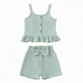 thumbnail image 1 of TOWED22 Toddler Baby Infant 2 Piece Adorable Outfits Sleeveless Tank Tops and Shorts Cute Sets Girls Summer Clothing Casual(Green,18-24 M), 1 of 8