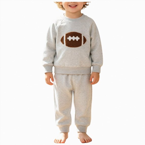 TOWED22 Toddler Boy 2-Piece Outfit Set Long Sleeve Print Graphic Sweatshirt Pants Fall Winter Casual Clothes