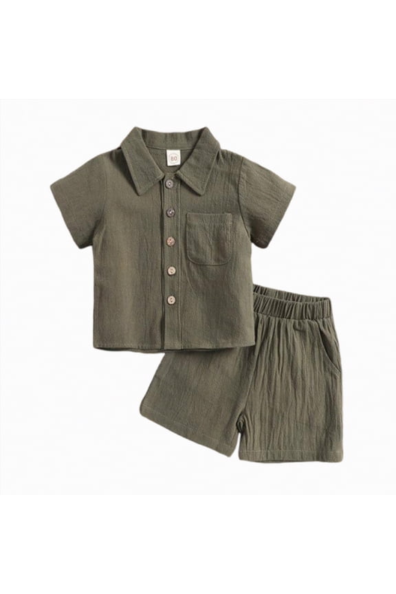 Toddler Boy Clothes Baby Boys Summer Outfits Patchwork Short Sleeve T-Shirt Shorts Set Summer Clothes Set 12M-5T(Green,3-4 Years)