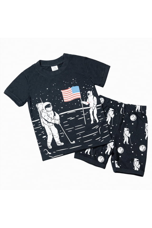 Toddler Boy Clothes Cute Kids Cotton Summer Outfits Casual Short Sleeve Shorts Set For Boys 1-7 Years(OTHER,6-7 Y)