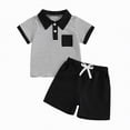 thumbnail image 1 of TOWED22 Toddler Boy Clothes Letter Print Crew Neck Short Sleeve T-Shirts Elastic Waist Shorts 2Pcs Outfits(Black,4-5 Y), 1 of 6