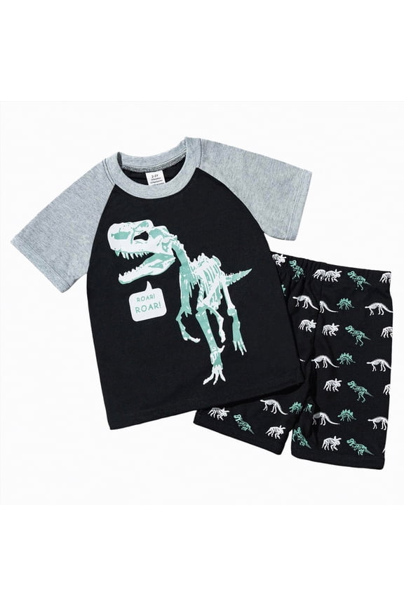 Toddler Baby Boy Summer Clothes Mamas Boy Embroidery T-shirt Top Elastic Waist Short Set Newborn Infant Boy Outfits(Black,7-8 Y)