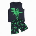 thumbnail image 1 of TOWED22 Toddler Boy Shorts Set - 2 Piece Short Sleeve Graphic Tees and Stretch Shorts for Boys - Toddler Summer Clothes(Green,5-6 Years), 1 of 7