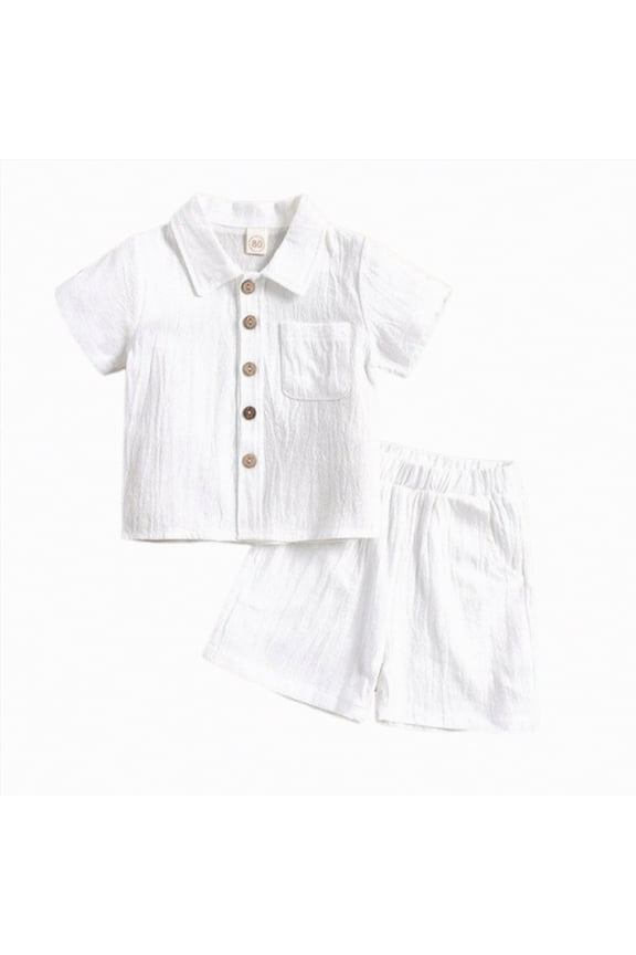 Toddler Boy Space Rocket Print Short Sleeve T-Shirt Shorts Casual Summer Clothes White,6-12 M