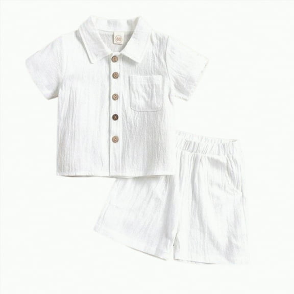 TOWED22 Toddler Boy Summer Clothes Baby Striped T-Shirt Tops Solid Shorts 2PCS Outfits Set(White,3-4 Y)