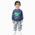 thumbnail image 1 of TOWED22 Toddler Boys Clothes Boy Outfits 2-Piece Long Sleeve Sweatshirt Tops and Pants Fall Winter Outfits Set Size:9-12 M,Color:Blue, 1 of 9