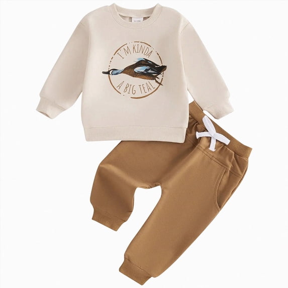 TOWED22 Toddler Boys Clothes Print Outfits Long Sleeve Pullover Jogger Pant 2PC Sets Fall Winter Outfit