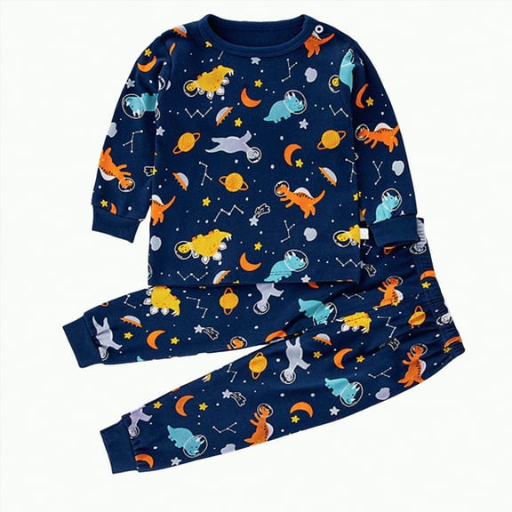 TOWED22 Toddler Boys Clothes Set Crewneck Sweatshirt Long Sleeve Sweater Pants Fall Outfits Navy,12-18 M