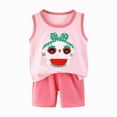 thumbnail image 1 of TOWED22 Toddler Boys Clothes for Baby Boy Summer Outfits Sleeveless Tank Top and Shorts Set 1-4t(Pink,6-12 M), 1 of 4