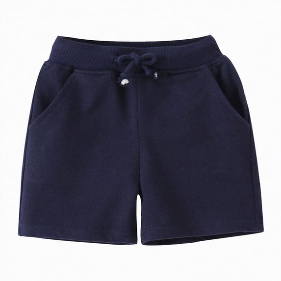TOWED22 Toddler Boys Girl Summer Knit Shorts with Pocket, Baby Pull-On Soft Active Shorts Navy,3-4 Y