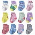 thumbnail image 1 of TOWED22 Toddler Boys Girls Athletic Socks Multi Pack, Cushioned Crew Socks for Everyday Play, Fun Colorful Patterns Pink,5Y, 1 of 6