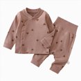 thumbnail image 1 of TOWED22 Toddler Boys Girls Christmas Pajamas Dinosaur Jammies Santa Claus Kids Cotton Fall Winter Sleepwear Set 6-12 Months 12-24 Months 2t 3t 4t 5t 6t 7t 8t 9t Children,Coffee,12-18 M, 1 of 7