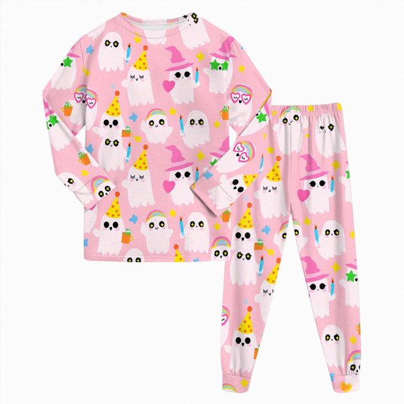 TOWED22 Toddler Boys Girls Halloween Graphic Pajamas Cotton Cute Funny Print Pjs for Boy Jammies Little Kids Cute Graphic Sleepwear Clothes Sets