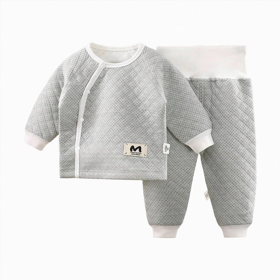 TOWED22 Toddler Boys Girls Pajamas 2 Piece Long Sleeve Pjs Set Cotton Kids Fall Winter Sleepwear 3 6 9 12 18 24 Months 2 3 4 5 6 7 8 9 Years(Light Gray,18-24 M)