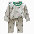 thumbnail image 1 of TOWED22 Toddler Boys Girls Pajamas Set 2Pcs Long Sleeve Cotton Print Top and Pants Soft Sleepwear Pjs Jammies Fall Winter 3 6 9 12 18 24 Months 2 3 4 5 6 7 8 9 Years(Green,8-9 Y), 1 of 6