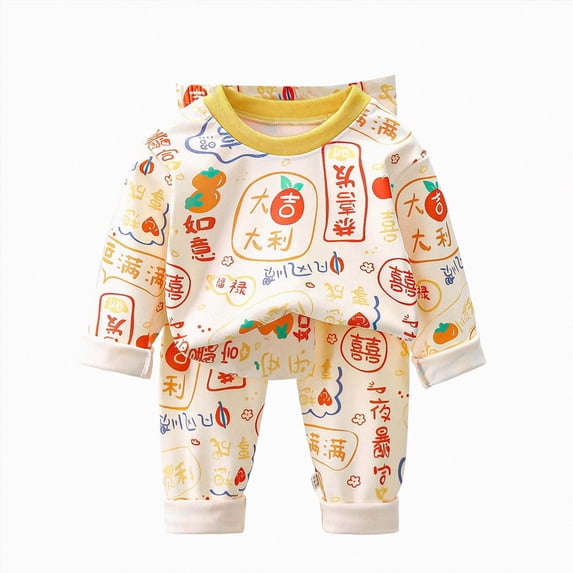 TOWED22 Toddler Boys Girls Pajamas Truck Cotton Kids Graphic 2 Piece Truck Pjs Fall Winter Sleepwear Clothes Sets 3 6 9 12 18 24 Months 2 3 4 5 6 7 8 9 Years(Orange,4-5 Y)