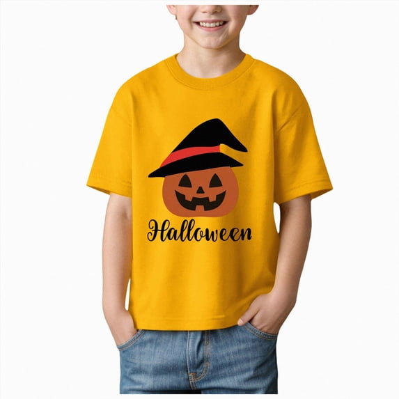 TOWED22 Toddler Boys Halloween T-Shirt Cute Graphic Tee Shirt for Kids Short Sleeve Fall Tops