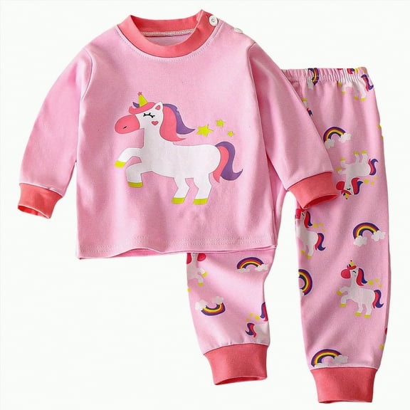 TOWED22 Toddler Boys Little Girls Clothes Long Sleeve Color Block Sweatshirt and Stretch Jogger Pants Fall Winter Outfit Hot Pink,6-12 M