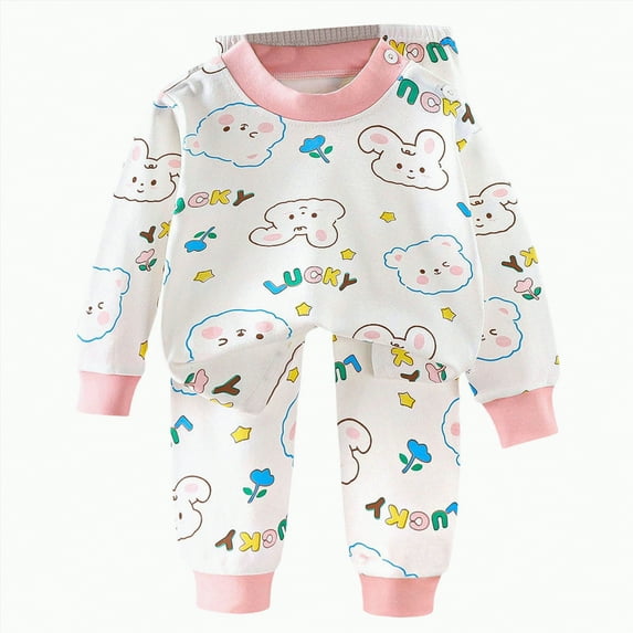 TOWED22 Toddler Boys Little Girls Clothes Long Sleeve Color Block Sweatshirt and Stretch Jogger Pants Fall Winter Outfit White,4-5 Y