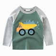 thumbnail image 1 of TOWED22 Toddler Boys Long Sleeve Shirts Cotton Casual Crewneck Graphic T-Shirts Basic Active Tee Tops for Kids,Green,2-3 Y, 1 of 9